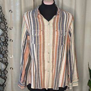 Lola P. striped button down shirt Large
